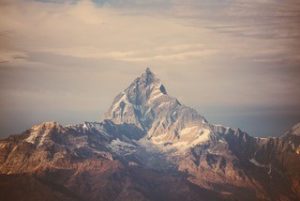 A mountain with snow on it's top